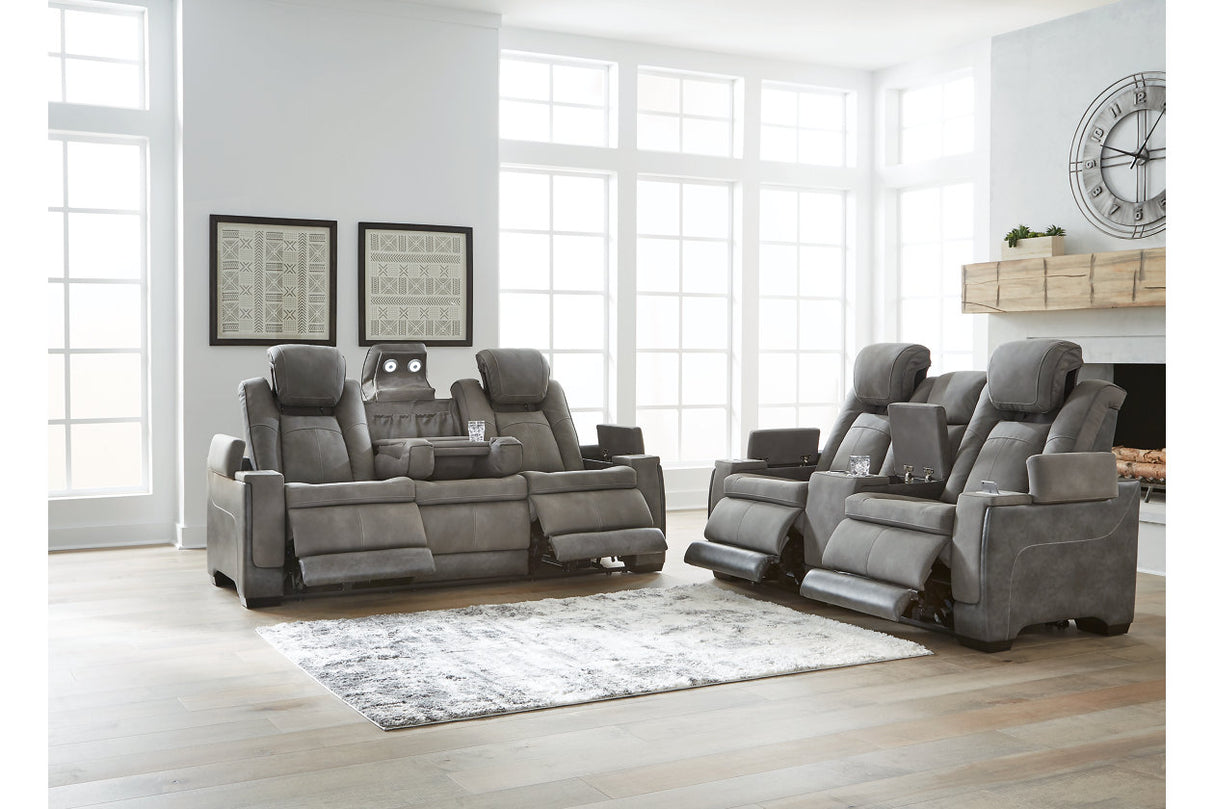 Next-Gen DuraPella Slate Power Reclining Sofa and Loveseat -  Ashley - Luna Furniture