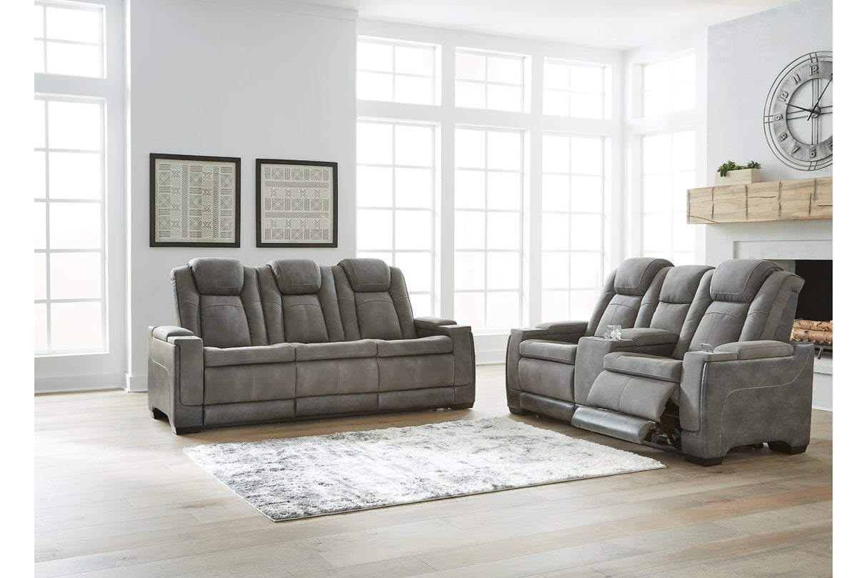 Next-Gen DuraPella Slate Power Reclining Sofa and Loveseat -  Ashley - Luna Furniture