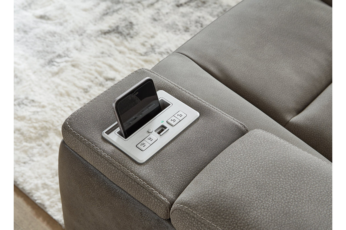 Next-Gen DuraPella Slate Power Reclining Sofa, Loveseat and Recliner -  Ashley - Luna Furniture