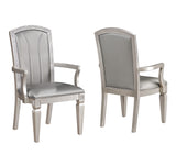 Klina Silver Champagne Dining Arm Chair, Set of 2 -  Crown Mark - Luna Furniture