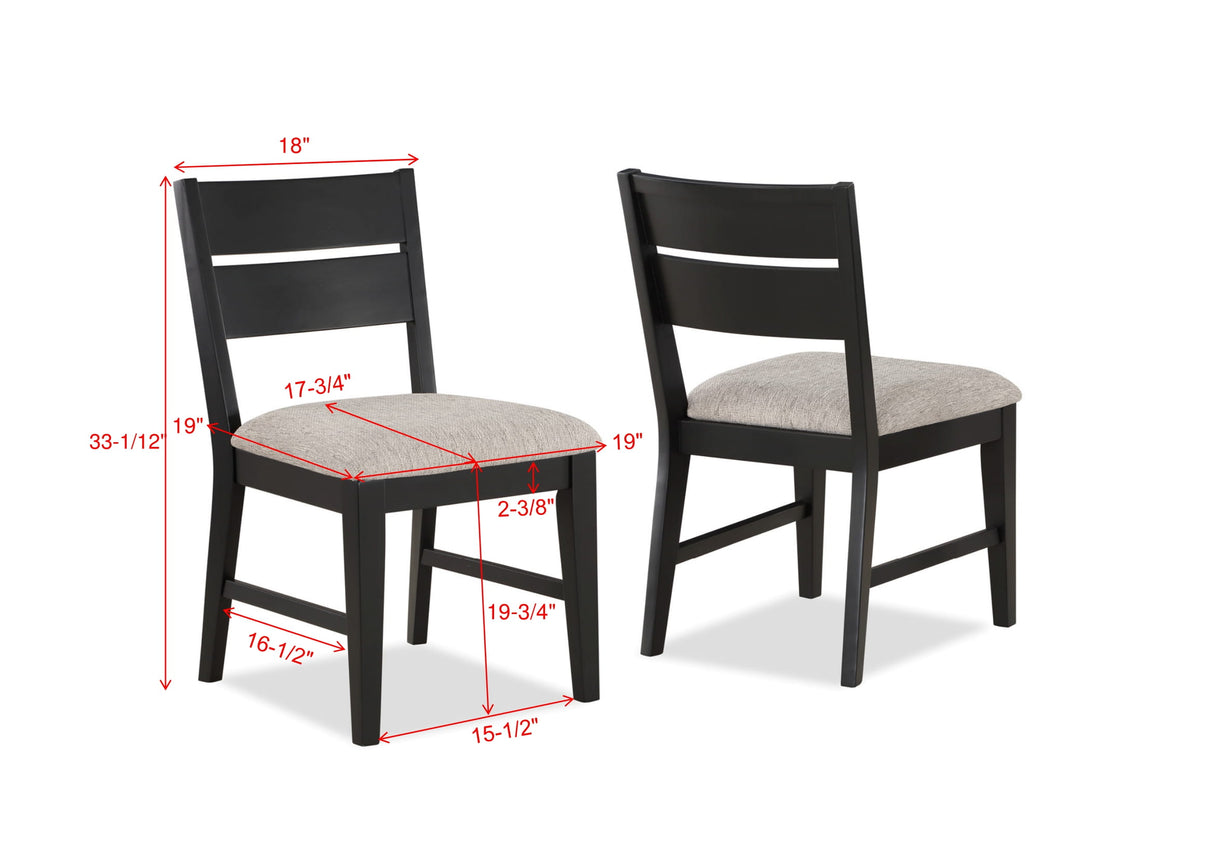 Mathis Black/Gray Dining Chair, Set of 2 -  Crown Mark - Luna Furniture