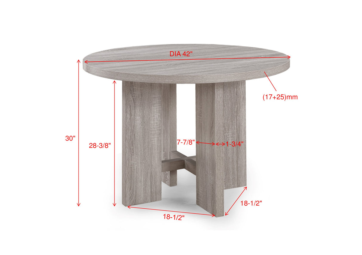 Amara Driftwood 5-Piece Round Dining Set from Crown Mark - Luna Furniture