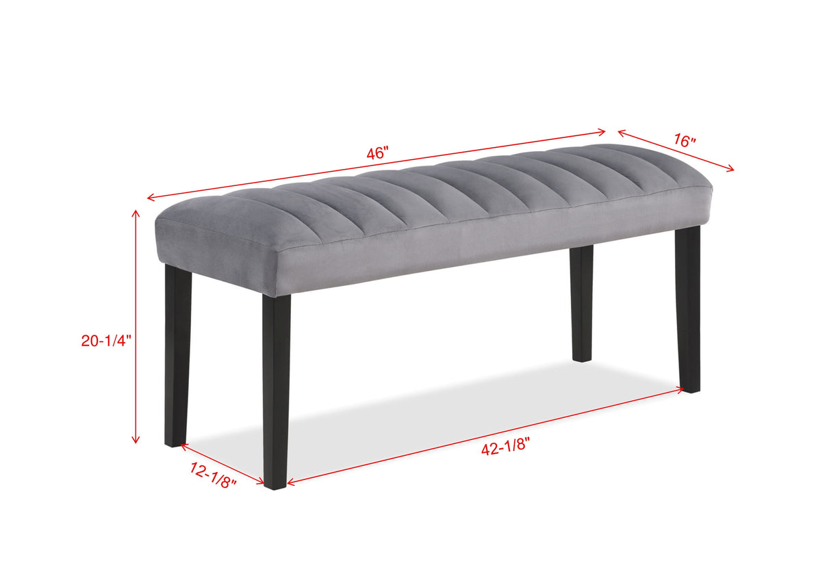 Pascal Gray Dining Bench -  Crown Mark - Luna Furniture