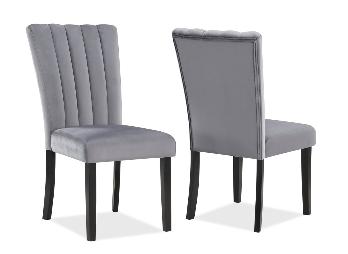 Pascal Gray Dining Chair, Set of 2 -  Crown Mark - Luna Furniture