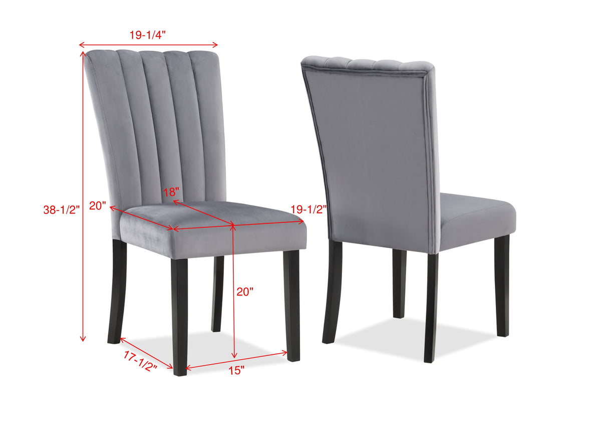 Pascal Gray Dining Chair, Set of 2 -  Crown Mark - Luna Furniture