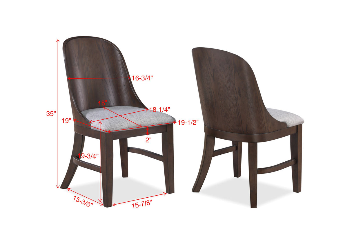 Cullen Espresso Dining Chair, Set of 2 -  Crown Mark - Luna Furniture