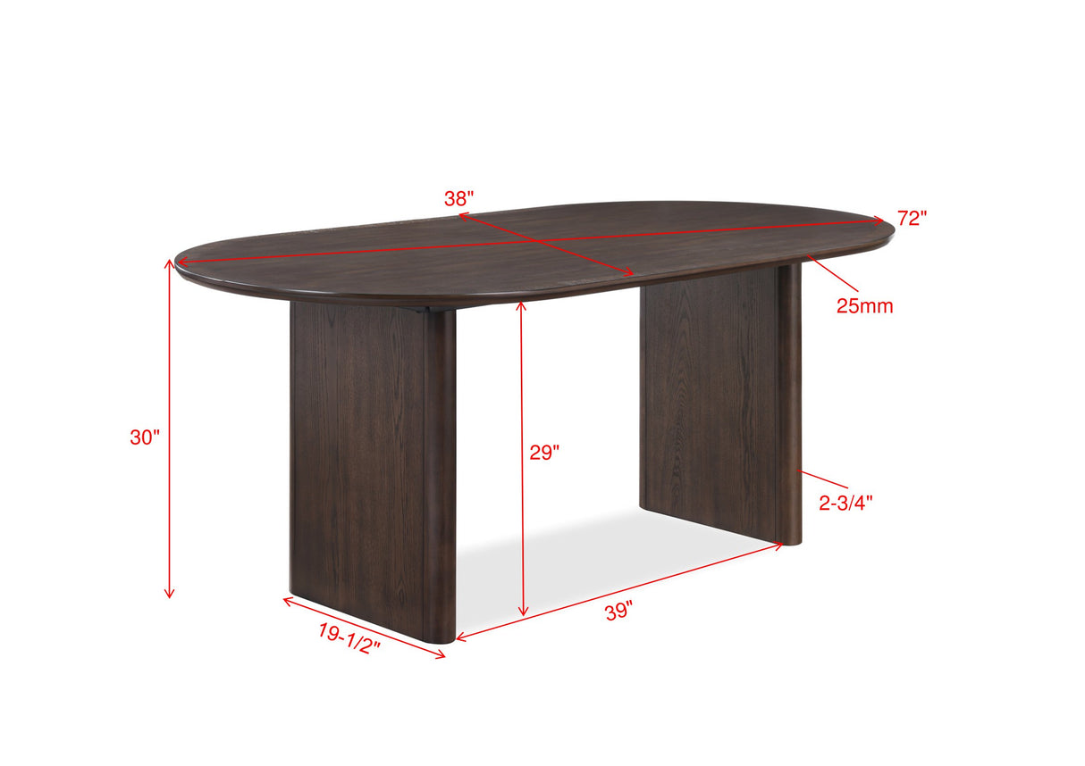 Cullen Espresso Oval Dining Set -  Crown Mark - Luna Furniture