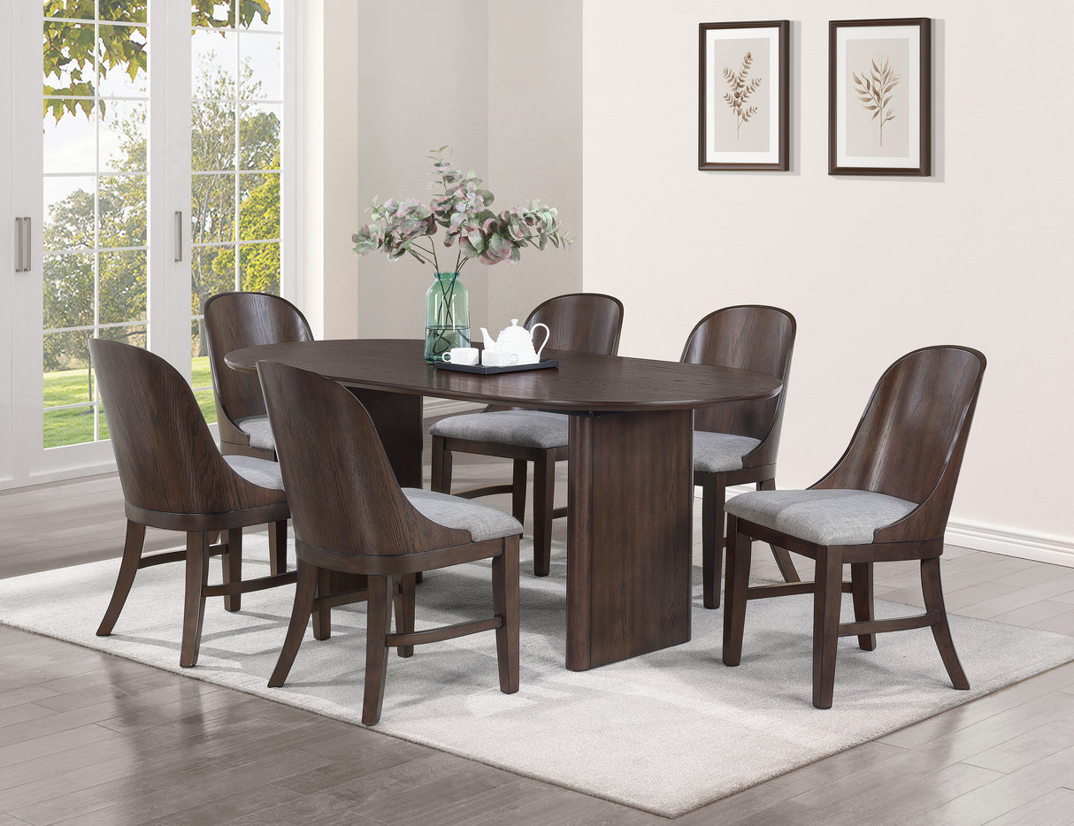 Cullen Espresso Oval Dining Set -  Crown Mark - Luna Furniture