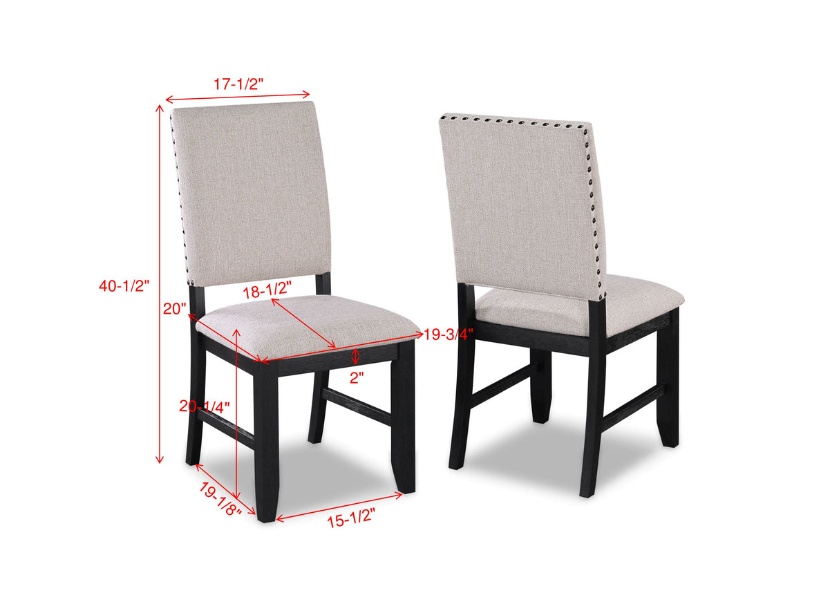 Regent Charcoal Black Dining Set -  Crown Mark - Luna Furniture