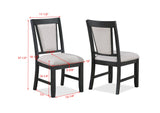 Stevens Charcoal Black/Light Gray Dining Chair, Set of 2 -  Crown Mark - Luna Furniture