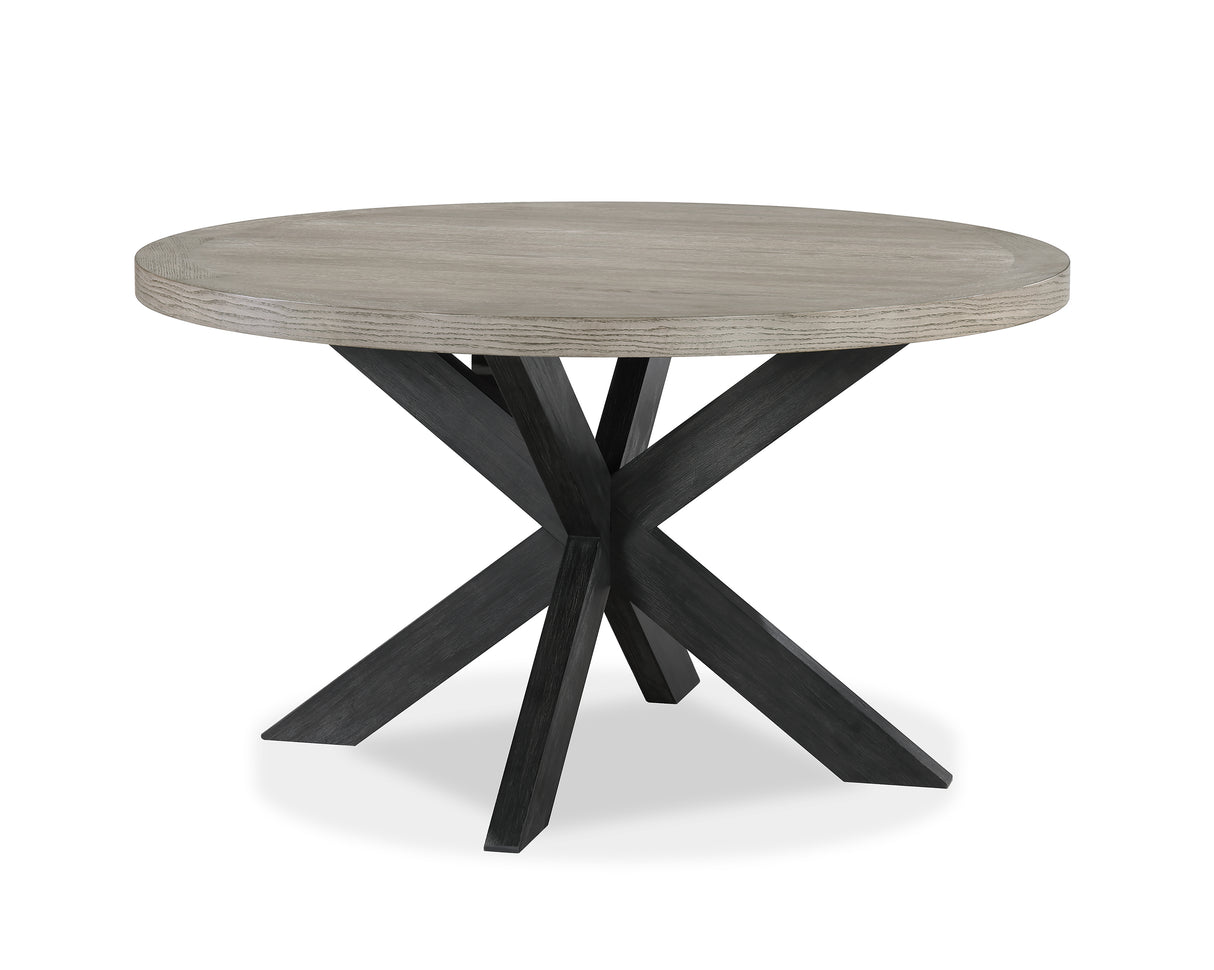 Stevens Charcoal Black/Light Gray Round Dining Set -  Crown Mark - Luna Furniture