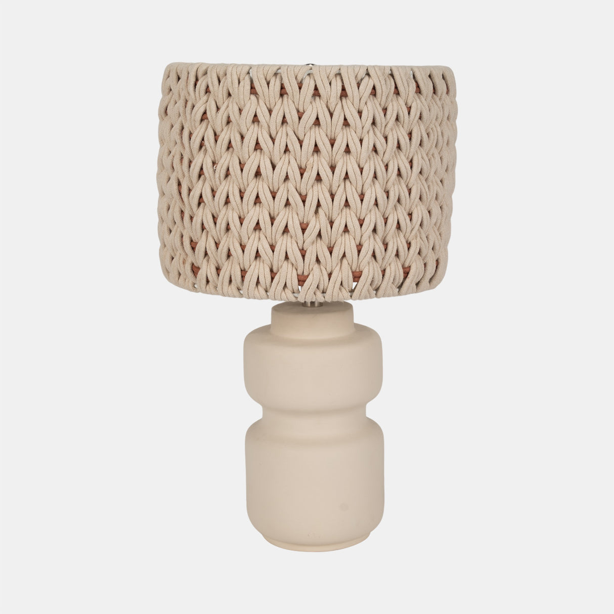 23"ceramic Table Lamp With Macrame Shade from Sagebrook Home - Luna Furniture