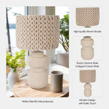 23"ceramic Table Lamp With Macrame Shade from Sagebrook Home - Luna Furniture