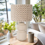 23"ceramic Table Lamp With Macrame Shade from Sagebrook Home - Luna Furniture