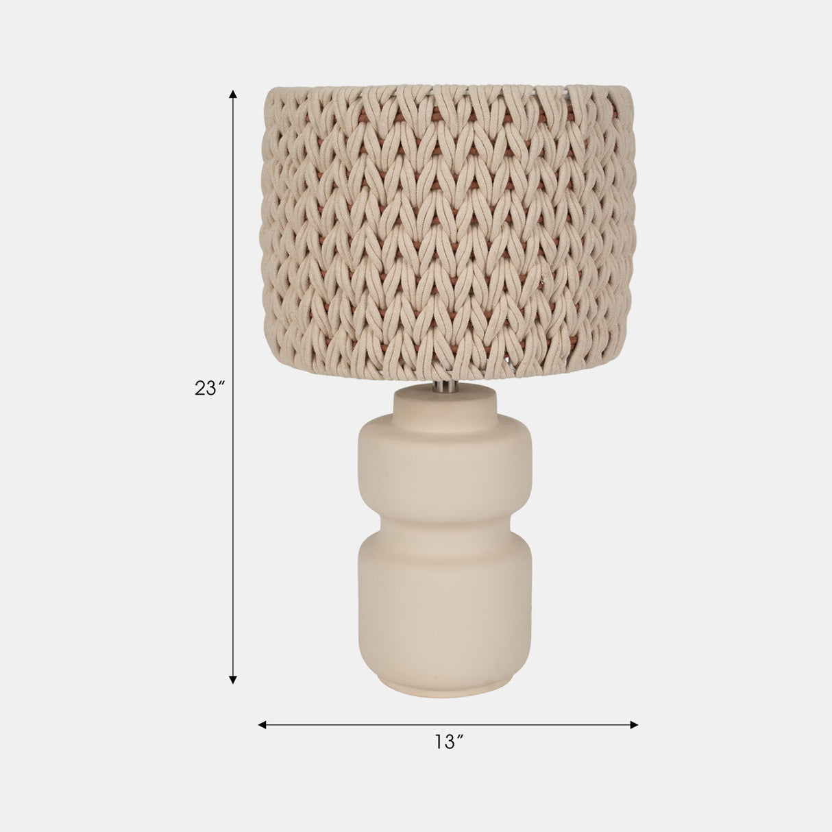 23"ceramic Table Lamp With Macrame Shade from Sagebrook Home - Luna Furniture