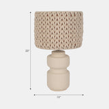 23"ceramic Table Lamp With Macrame Shade from Sagebrook Home - Luna Furniture