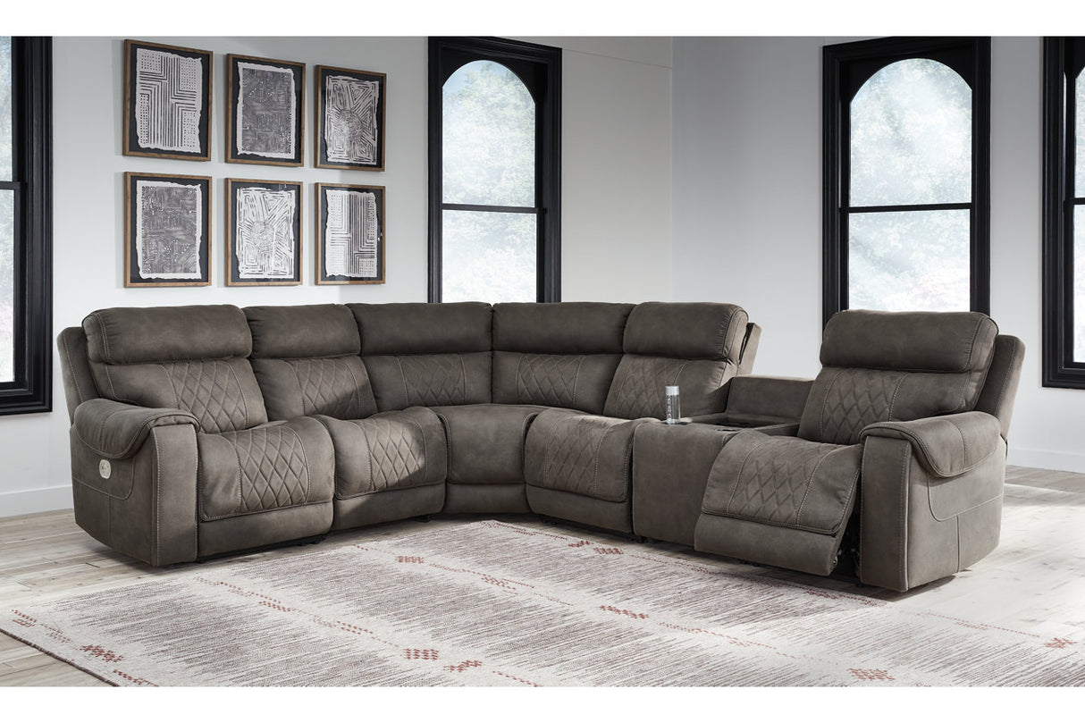 Hoopster Gunmetal 6-Piece Power Reclining Sectional -  Ashley - Luna Furniture