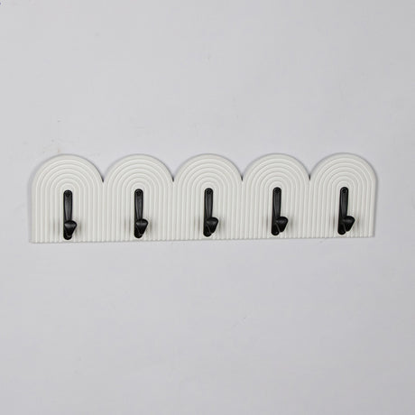 24" 5-arch Wall Hooks, White from Sagebrook Home - Luna Furniture