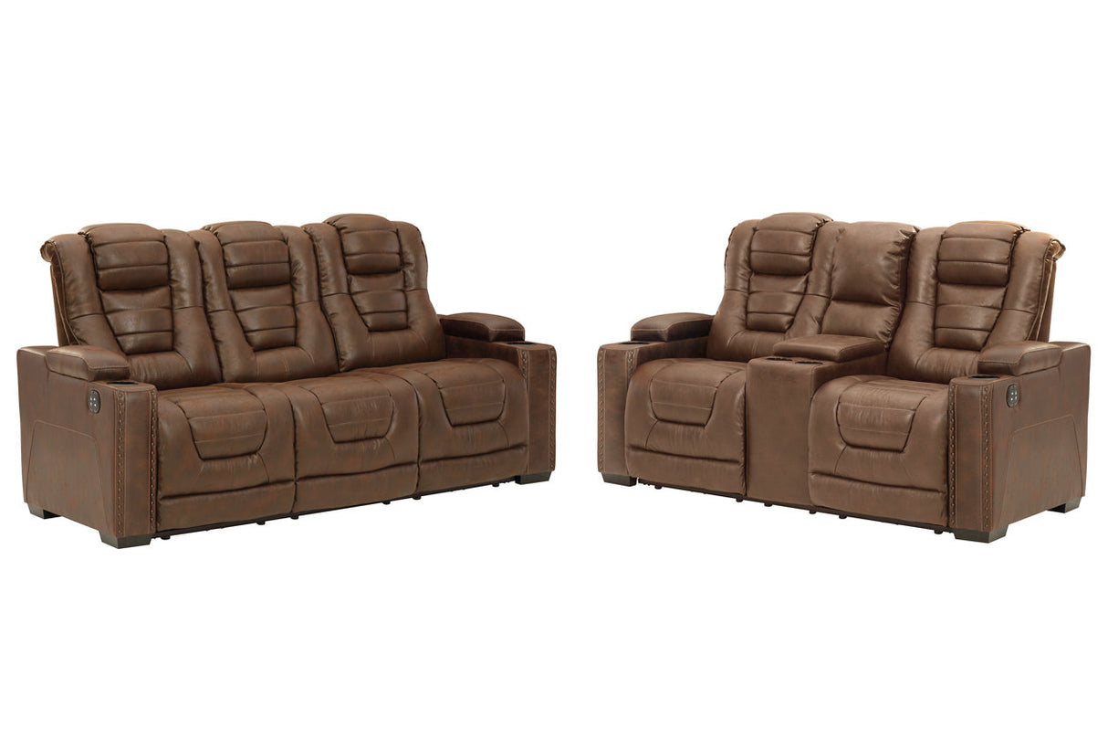 Owner's Box Thyme Power Reclining Sofa and Loveseat -  Ashley - Luna Furniture