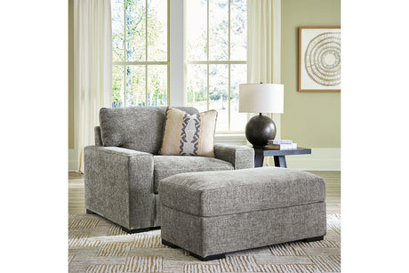 Dunmor Graphite Oversized Chair and Ottoman -  Ashley - Luna Furniture