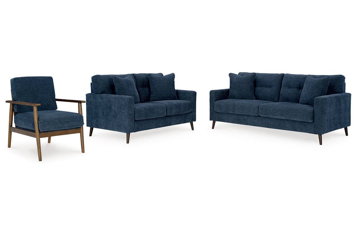 Bixler Navy Sofa, Loveseat and Chair -  Ashley - Luna Furniture