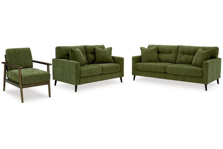 Bixler Olive Sofa, Loveseat and Chair -  Ashley - Luna Furniture