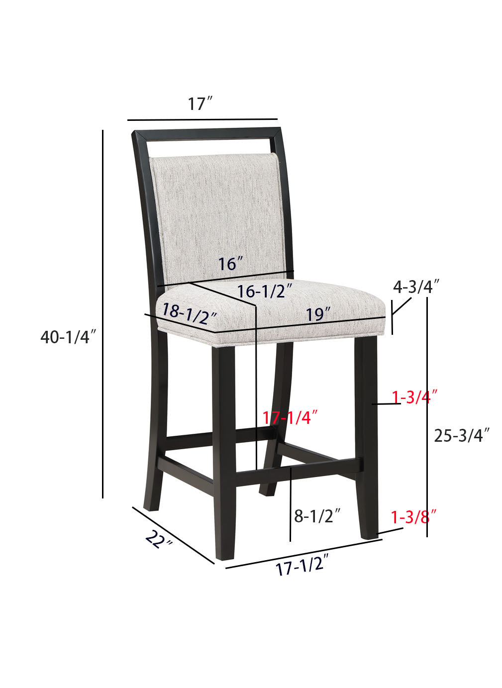 Dary Black/Brown Counter Height Dining Set -  Crown Mark - Luna Furniture