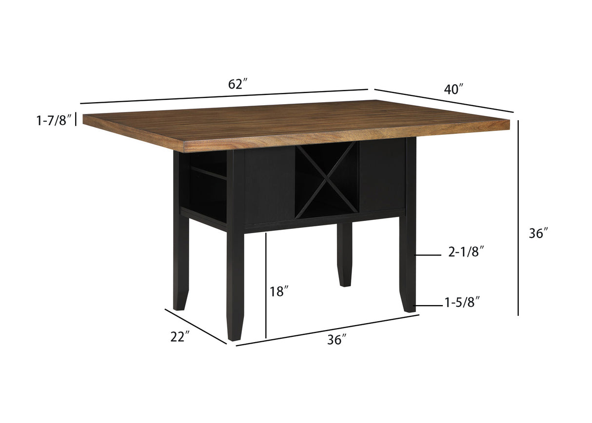 Dary Black/Brown Counter Height Dining Set -  Crown Mark - Luna Furniture