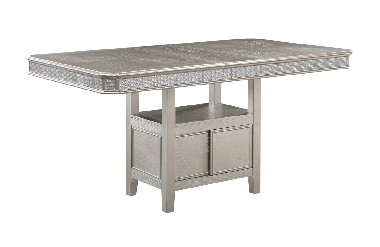 Klina Silver Champagne Counter Height Dining Set -  Crown Mark - Luna Furniture