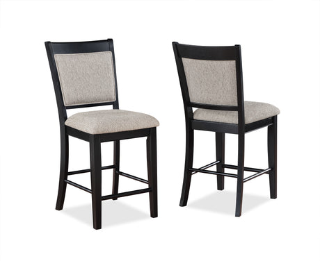Fulton Light Gray Counter Height Chair, Set of 2 -  Crown Mark - Luna Furniture