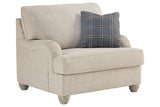 Traemore Linen Chair and Ottoman -  Ashley - Luna Furniture