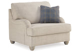 Traemore Linen Sofa, Oversized Chair and Ottoman -  Ashley - Luna Furniture