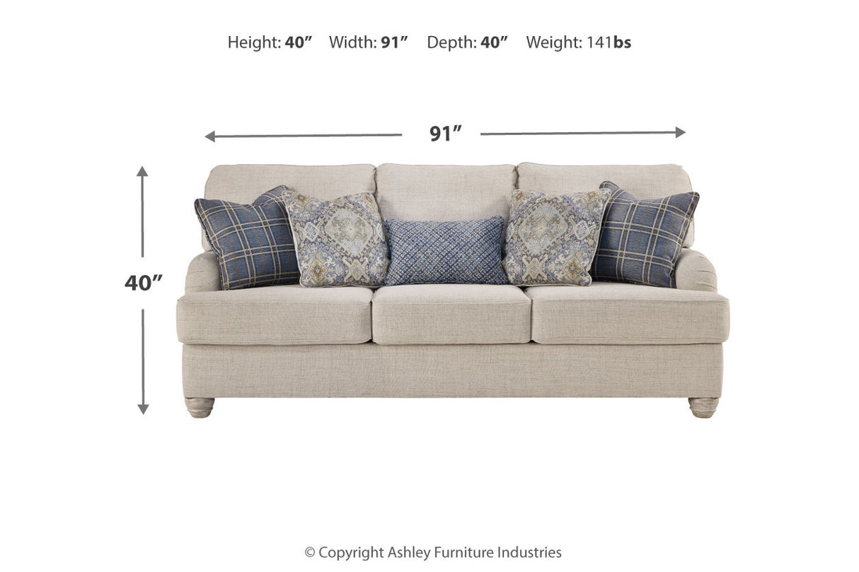 Traemore Linen Sofa, Oversized Chair and Ottoman -  Ashley - Luna Furniture