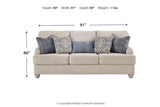 Traemore Linen Sofa, Oversized Chair and Ottoman -  Ashley - Luna Furniture