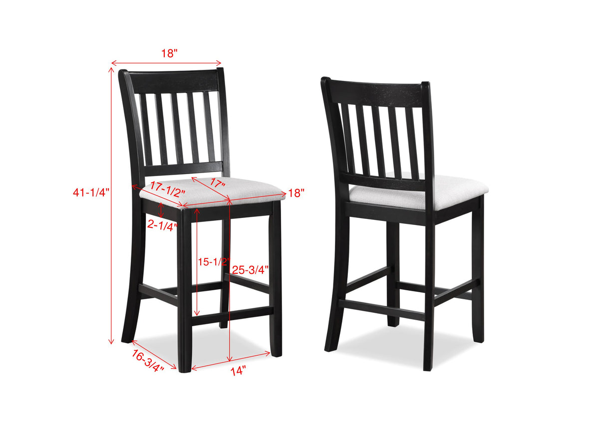 Salvador Black/White 5-Piece Counter Height Dining Set -  Crown Mark - Luna Furniture