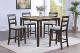 Branson Light Brown 5-Piece Counter Height Dining Set -  Crown Mark - Luna Furniture