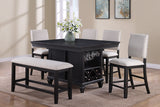 Regent Charcoal Black Counter Height Dining Set -  Crown Mark - Luna Furniture