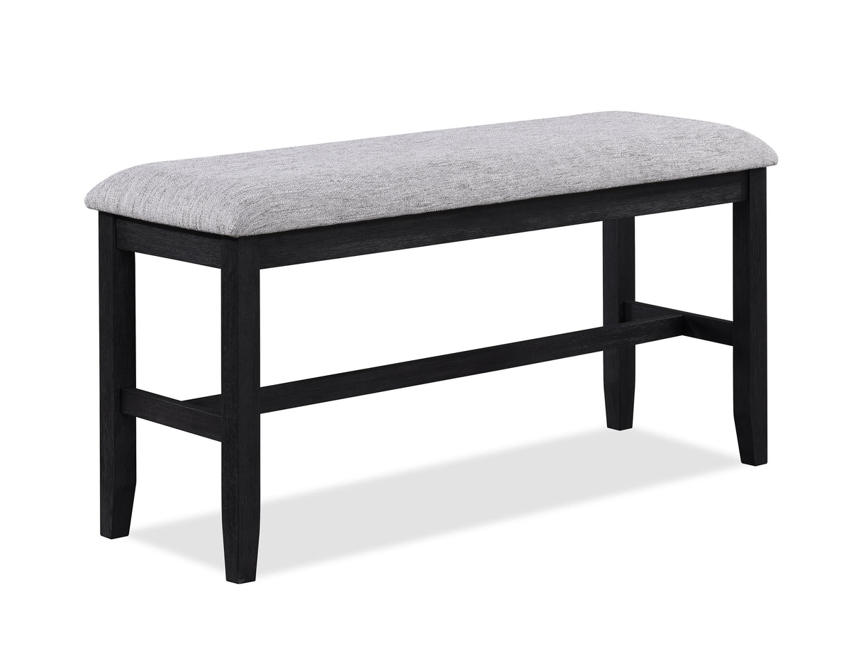 Buford Charcoal Black/Light Gray Counter Height Dining Bench -  Crown Mark - Luna Furniture