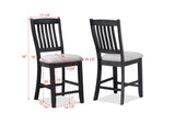 Buford Charcoal Black/Light Gray Counter Height Chair, Set of 2 -  Crown Mark - Luna Furniture