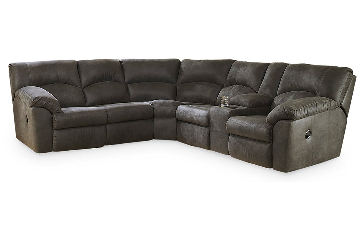 Tambo Pewter 2-Piece Sectional with Recliner -  Ashley - Luna Furniture