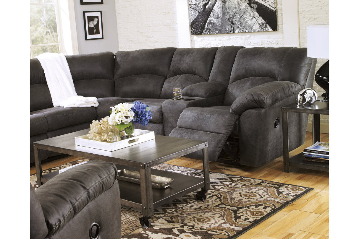 Tambo Pewter 2-Piece Reclining Sectional -  Ashley - Luna Furniture