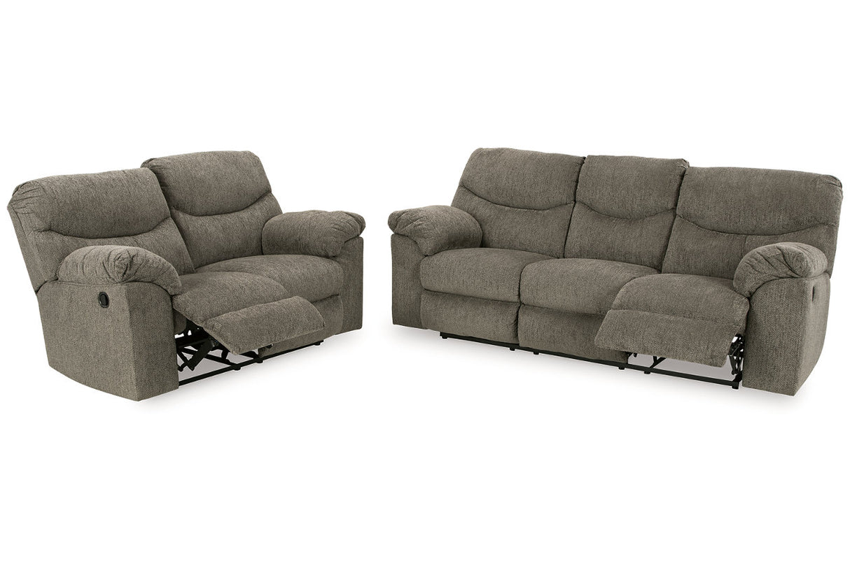 Alphons Putty Reclining Sofa and Loveseat -  Ashley - Luna Furniture