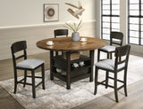 Oakly Brown Round/Square Counter Height Dining Set -  Crown Mark - Luna Furniture