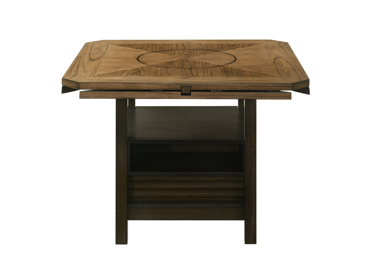 Oakly Brown Round/Square Counter Height Dining Set -  Crown Mark - Luna Furniture