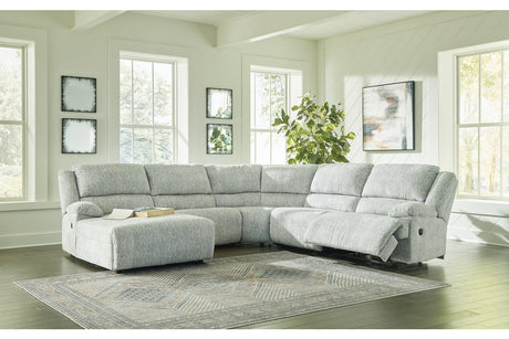 McClelland Gray 5-Piece Reclining Sectional with Chaise -  Ashley - Luna Furniture
