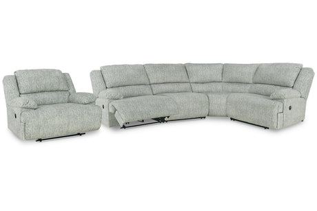 McClelland Gray 4-Piece Reclining Sectional and Oversized Recliner -  Ashley - Luna Furniture