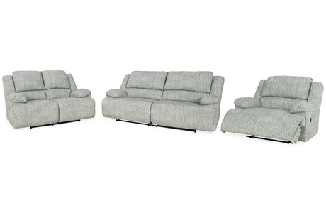 McClelland Gray Reclining Sofa, Loveseat and Recliner -  Ashley - Luna Furniture