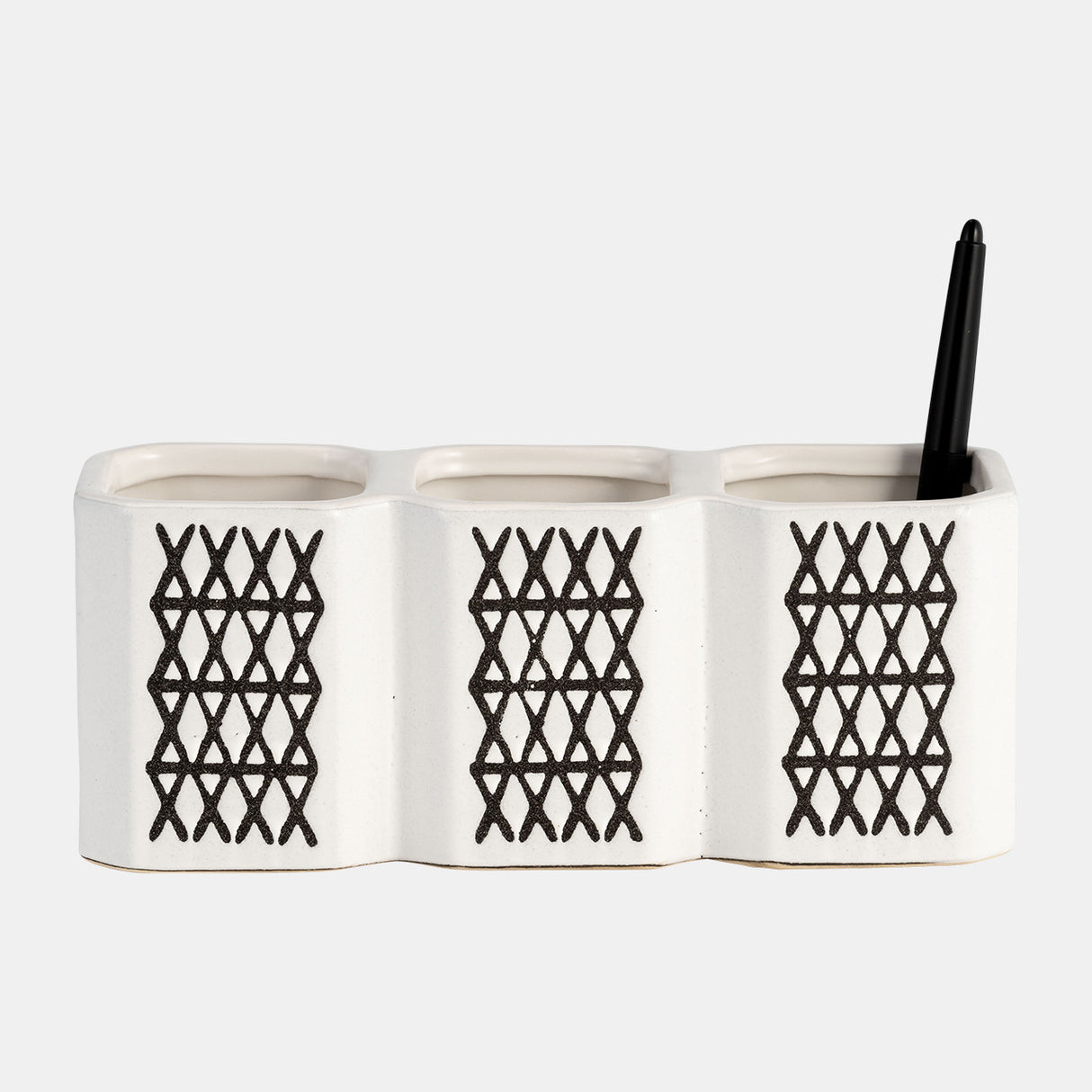 3-cup X-pen Holder, Black from Sagebrook Home - Luna Furniture