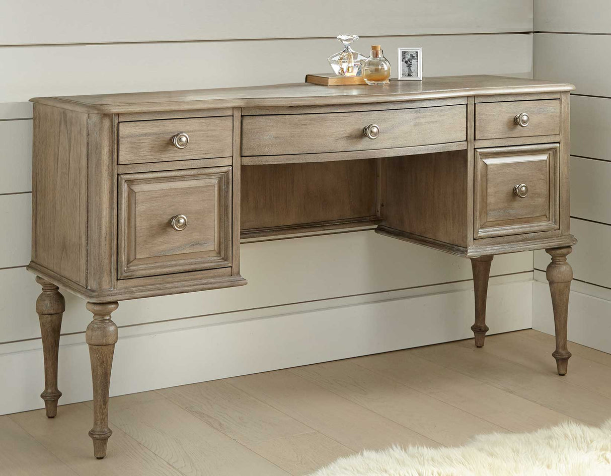 3-Piece Highland Park Vanity Set, Waxed Driftwood (Vanity Desk, Tri-fold Mirror and Bench) from Steve Silver - Luna Furniture