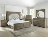 3-Piece Highland Park Vanity Set, Waxed Driftwood (Vanity Desk, Tri-fold Mirror and Bench) from Steve Silver - Luna Furniture